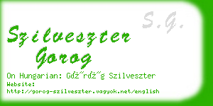 szilveszter gorog business card